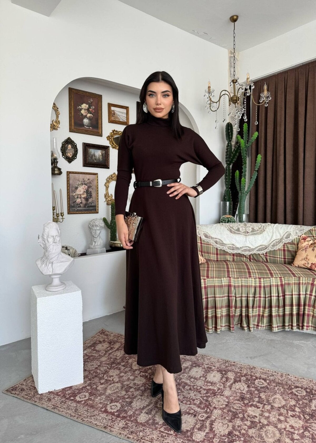 Dina Kemer Detaylı Elbise