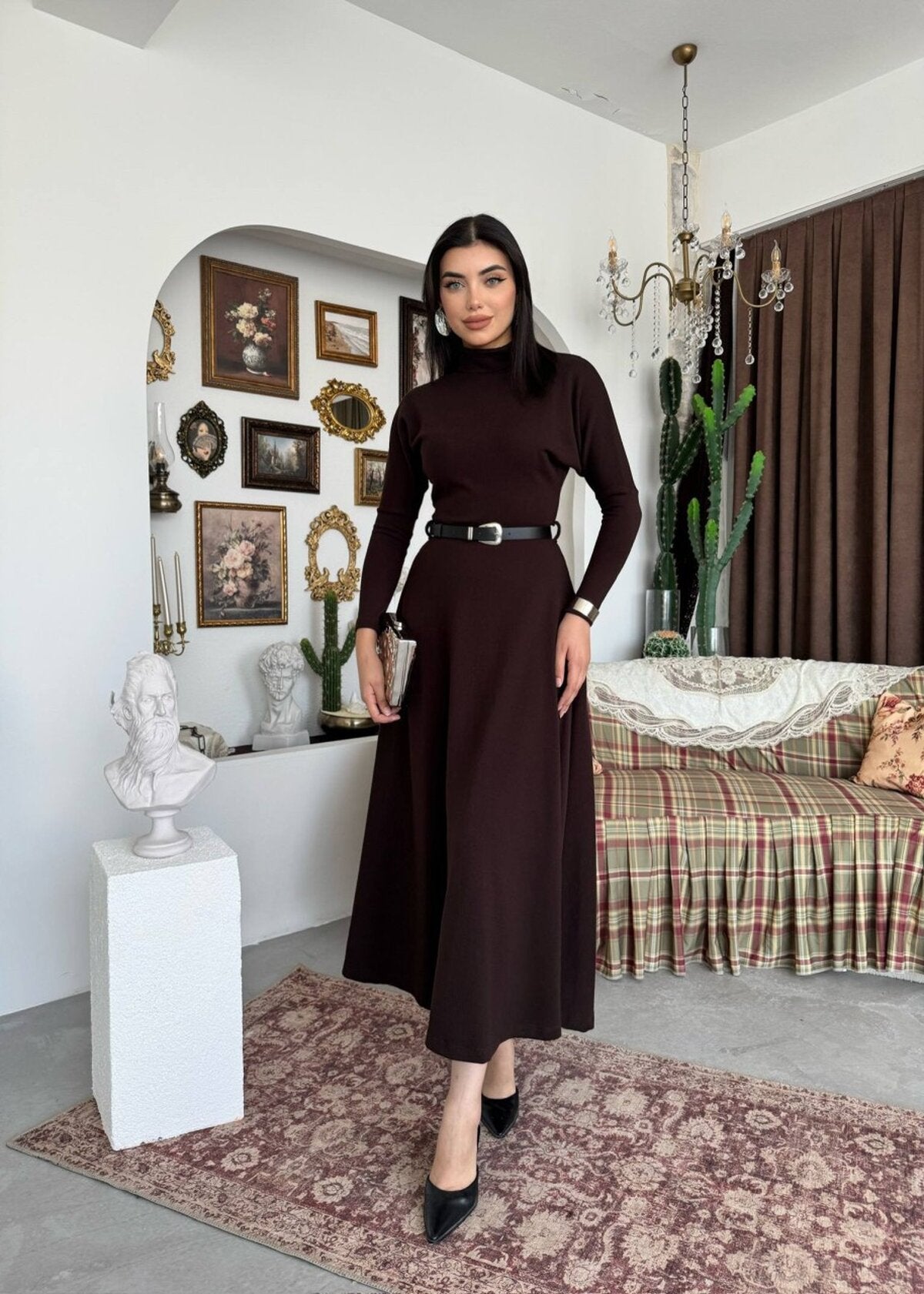 Dina Kemer Detaylı Elbise
