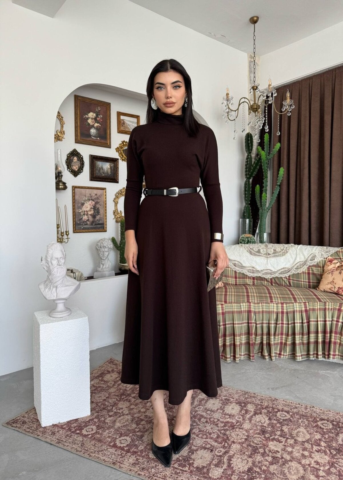 Dina Kemer Detaylı Elbise