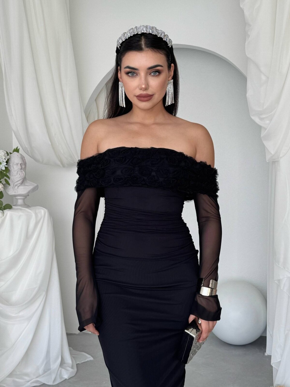 Rochie Dokru cu detalii florale