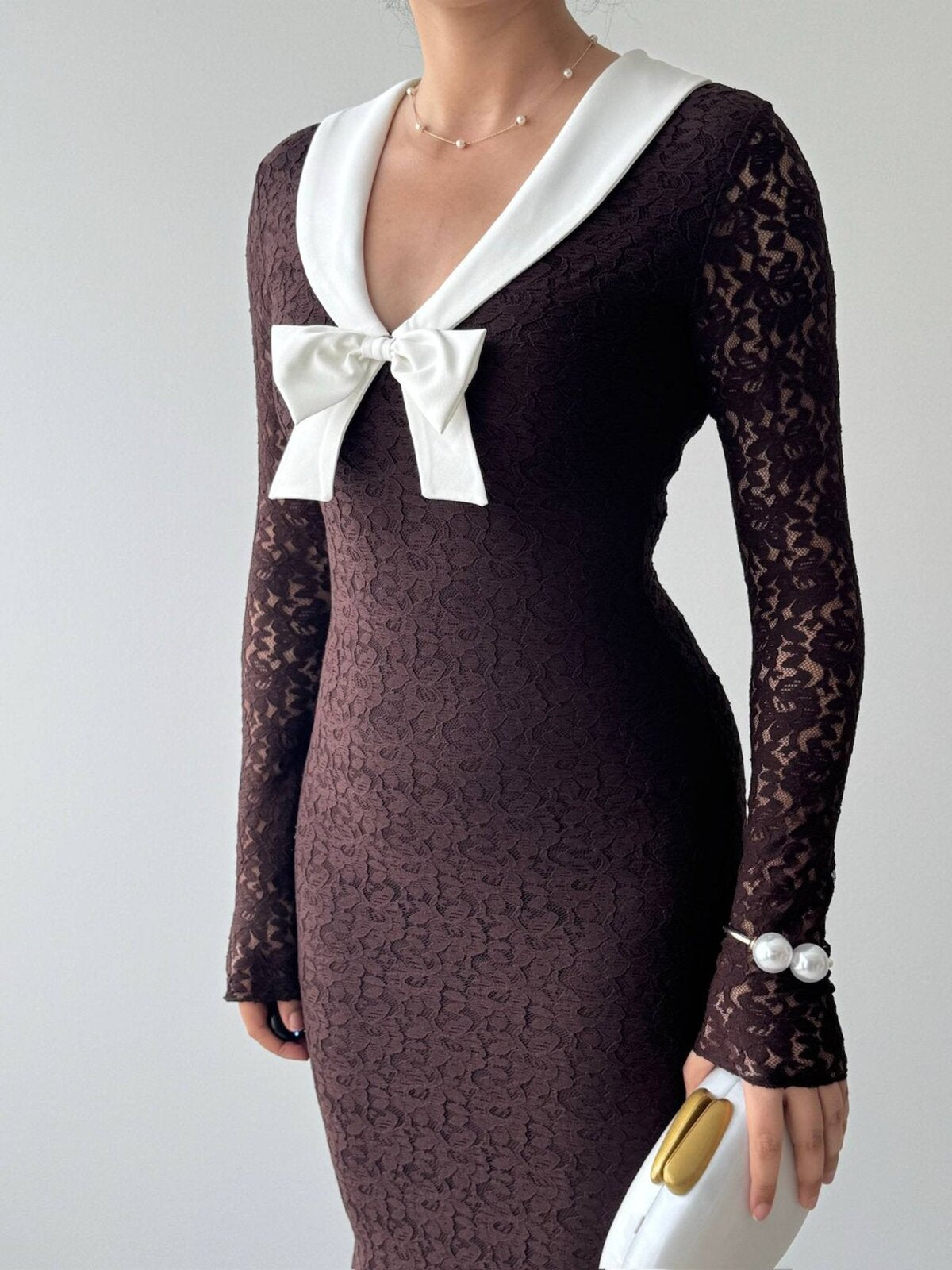 Rochie cu fundă decorativă Duyru