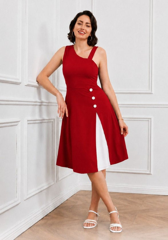 Rochie scurtă, strălucitoare, din crep, cu bretele și alte bretele, închidere cu nasturi, 34477