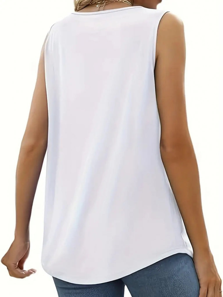 Women's Strappy Round Neck Lace Detail Viscose Blouse, 24151