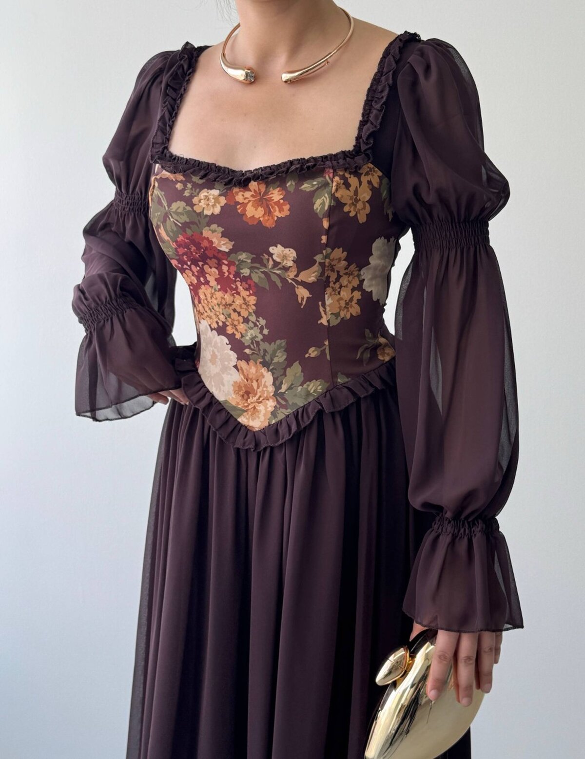 Rochie cu detalii florale Elfı