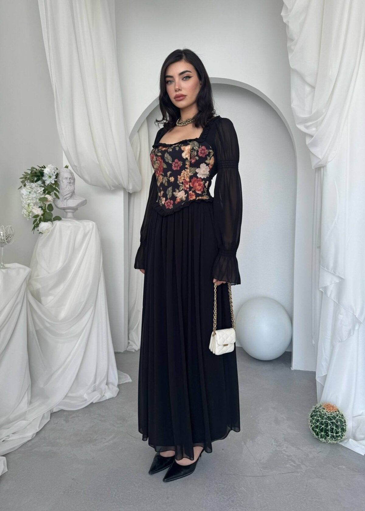 Rochie Elf cu Detalii Florale