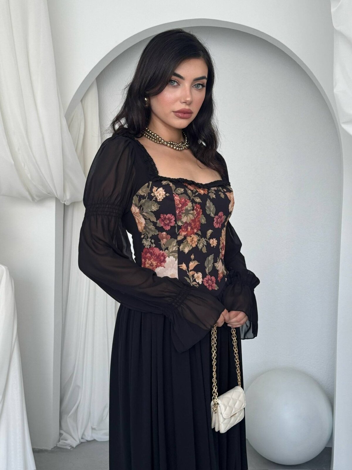 Rochie Elf cu Detalii Florale