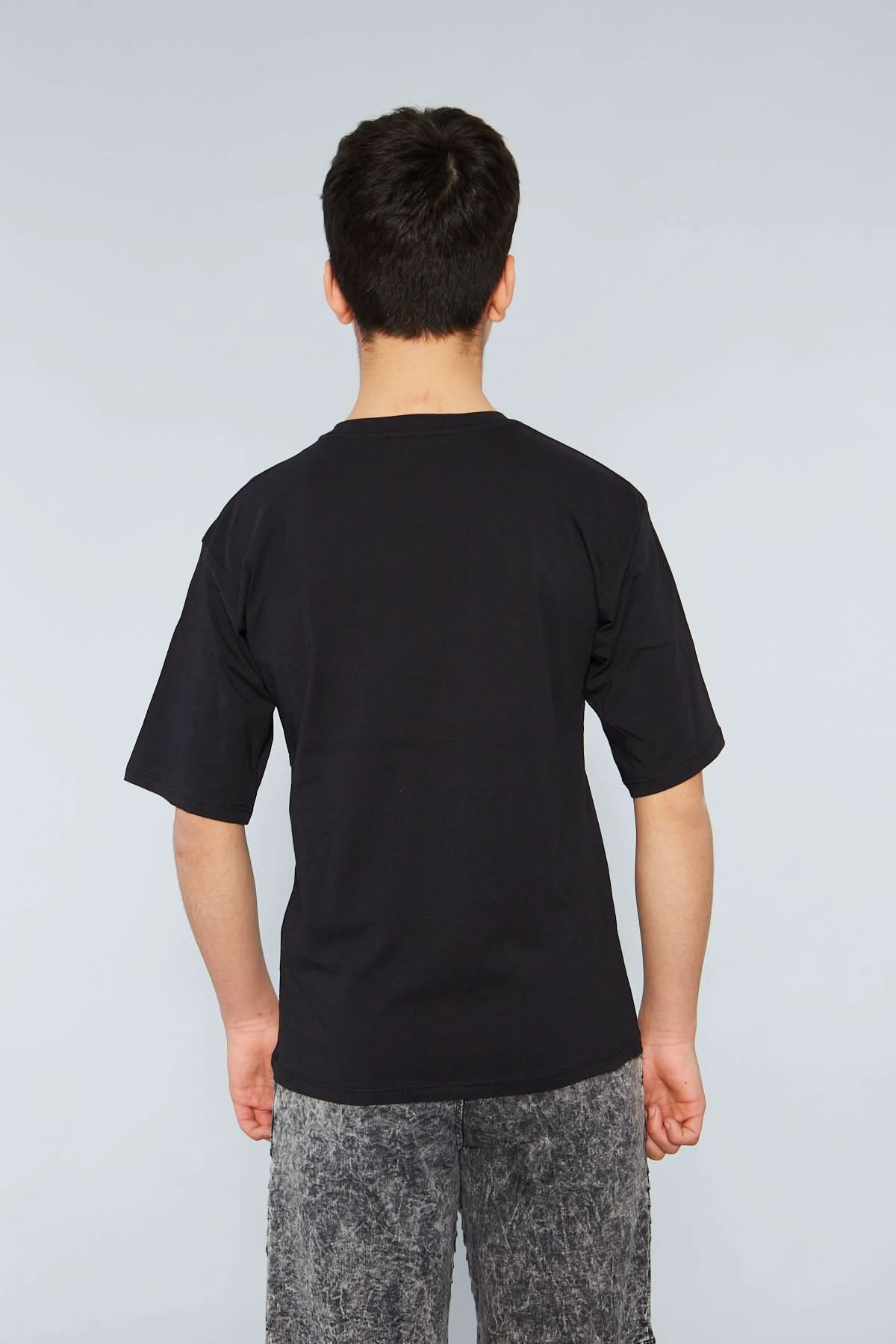 Genç Gofre Baskılı Tişört | 9–15 Yaş | RG Brand | RG3289 - GRİ