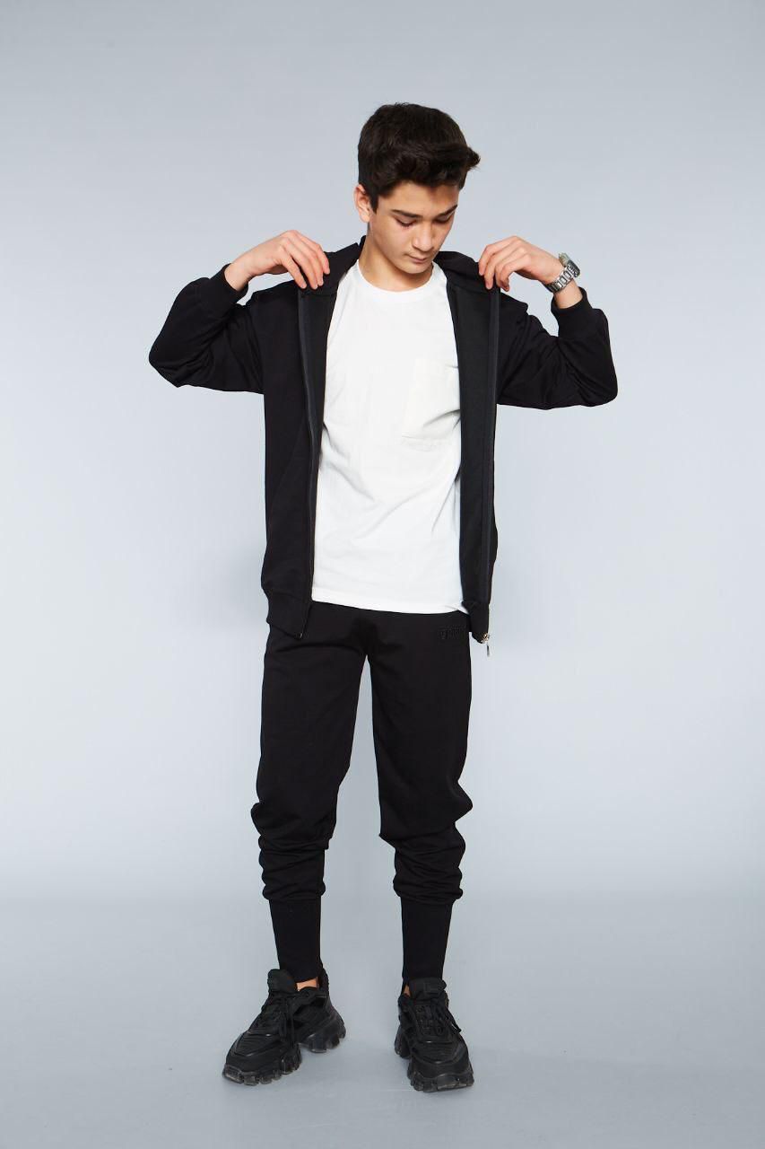 Genç Kapüşonlu Fermuarlı Sweatshirt | RG Brand | 9–15 Yaş | RG3285 - HAKİ