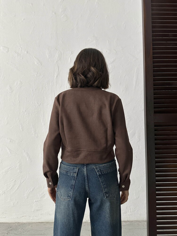 Topshow - Wholesale Women's Brown Zippered Bomber Wholesale Jacket
