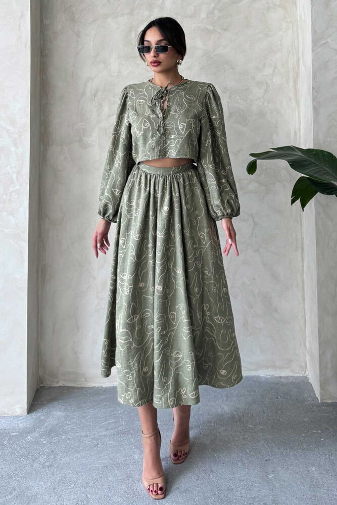 Embroidered Wholesale Skirt - Light Khaki