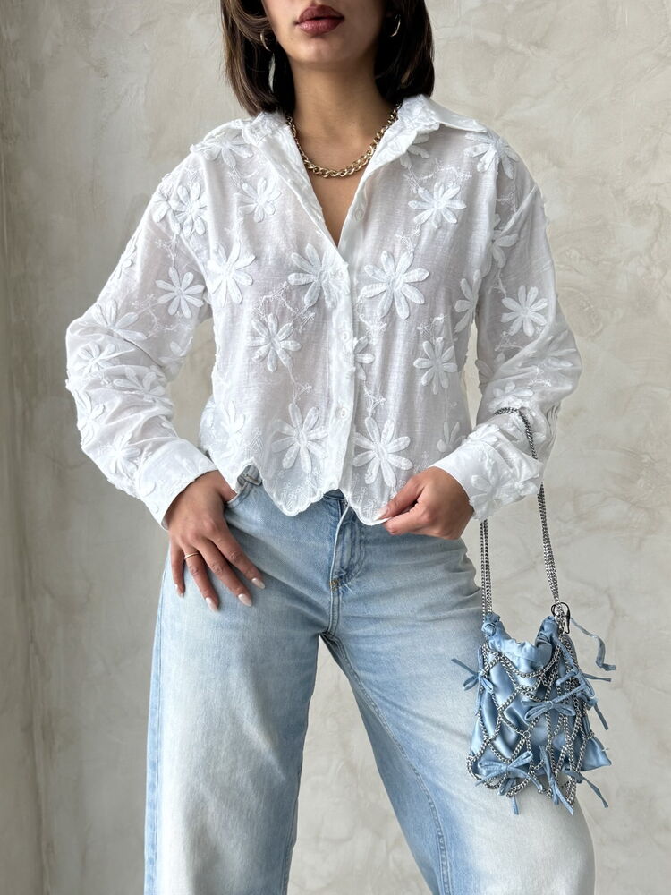 Embroidered Shirt - Cream
