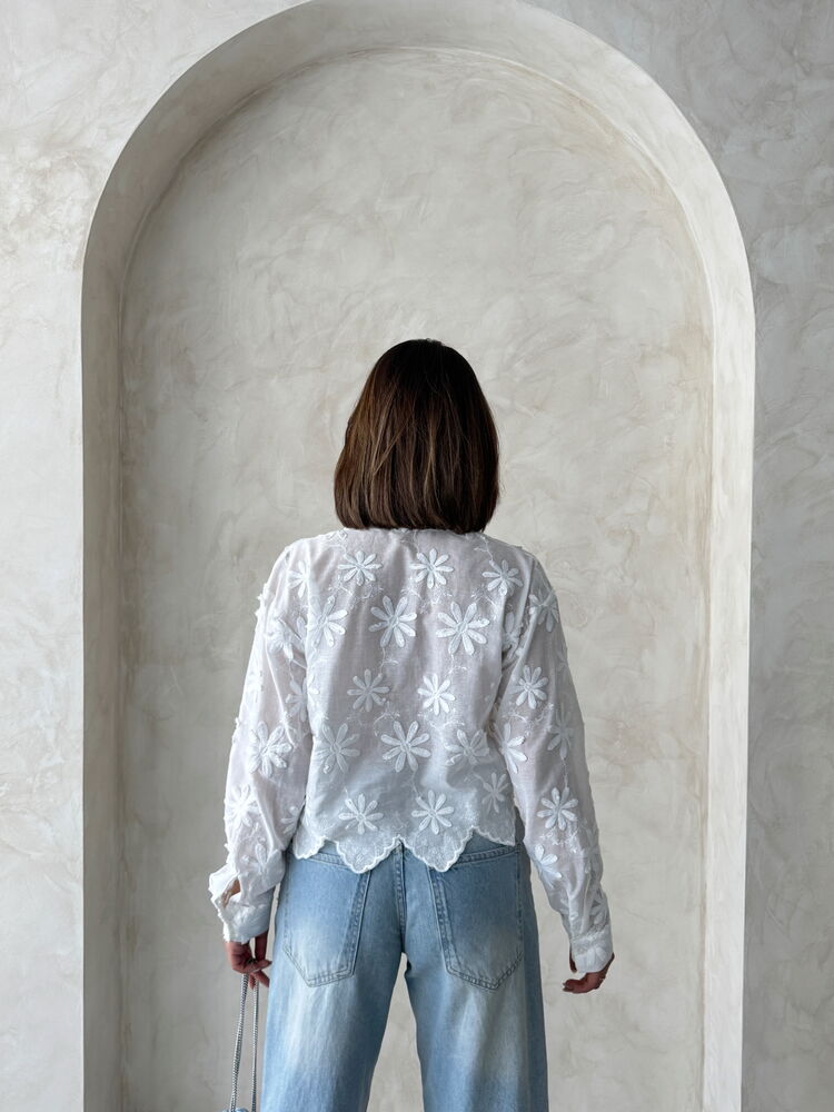Embroidered Shirt - Cream
