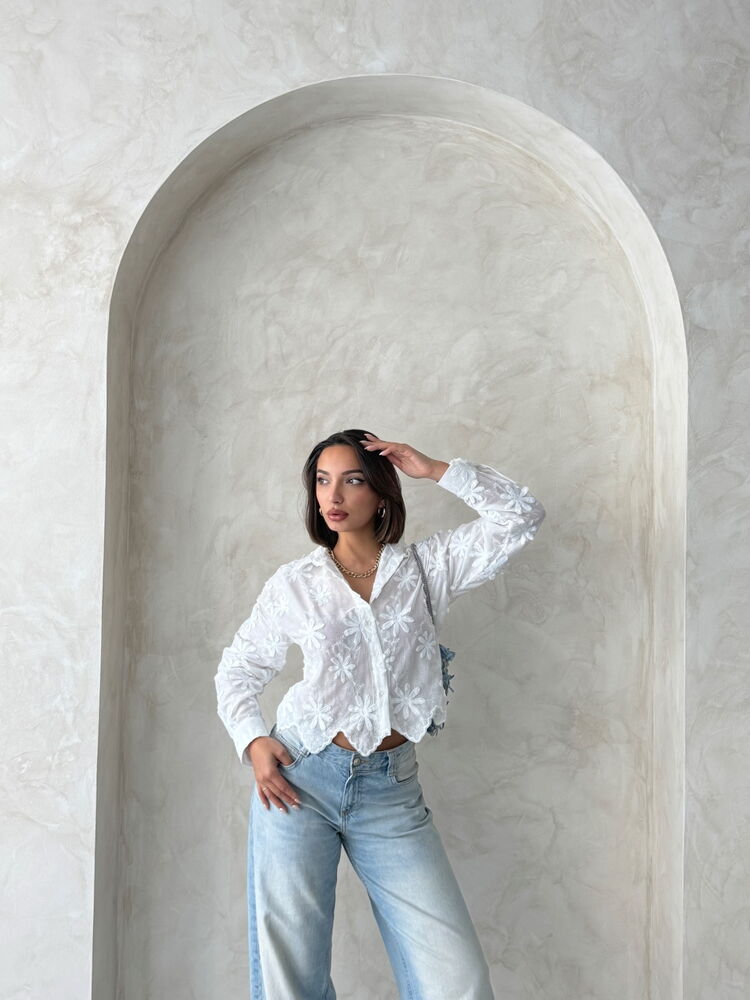 Embroidered Shirt - Cream