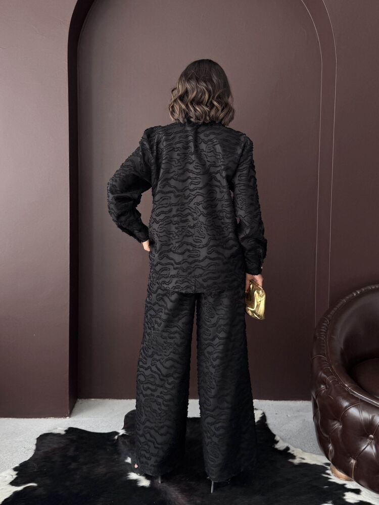 Topshow - Cămăși țesute Jacquard en-gros - Negre