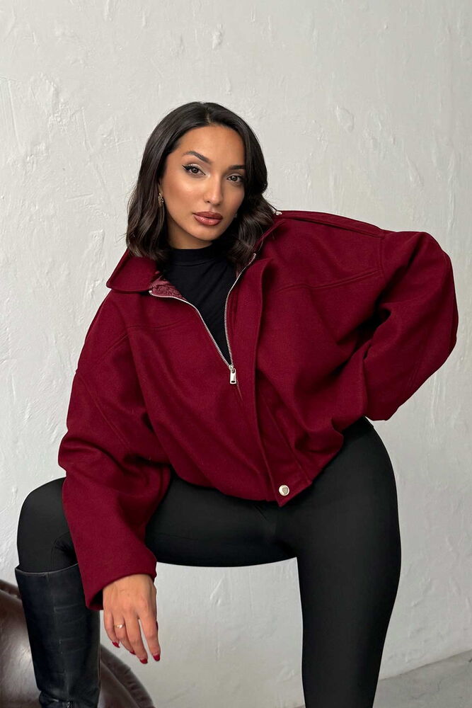 Topshow Kaşe Toptan Mont - Bordo | F2047