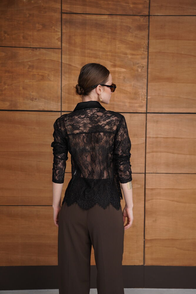 Lace Wholesale Shirt - Black | F2073 - Topshow