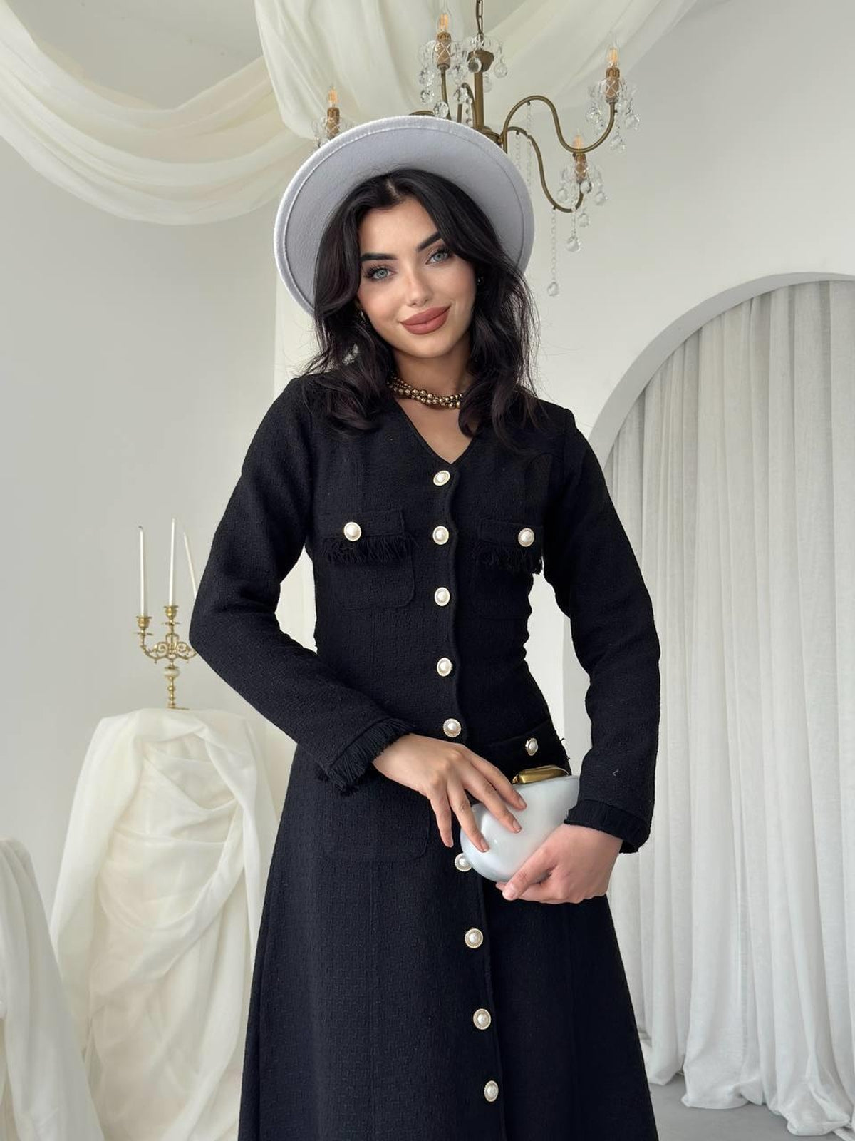 Rochie Fari cu nasturi decorativi