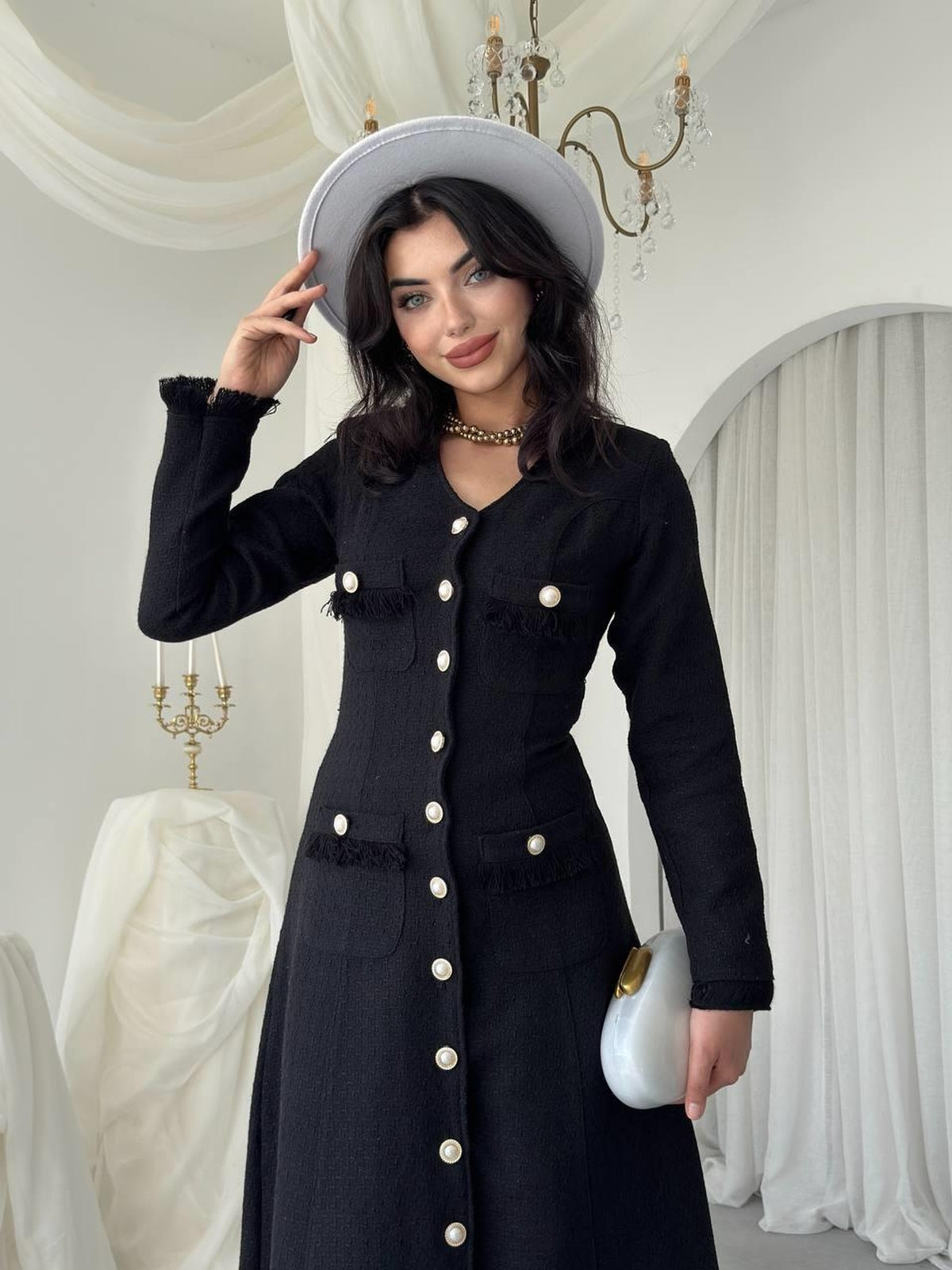 Rochie Fari cu nasturi decorativi