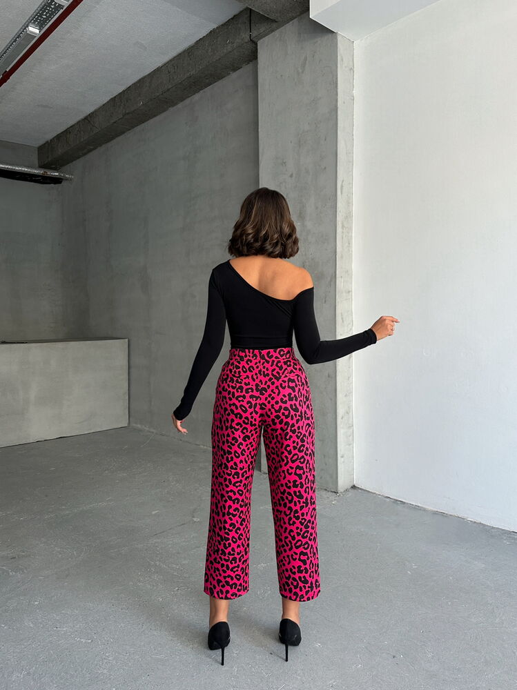 Pantaloni cu imprimeu en-gros - Fujya Negru