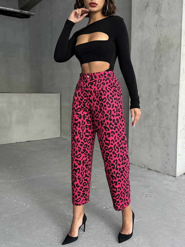 Pantaloni cu imprimeu en-gros - Fujya Negru