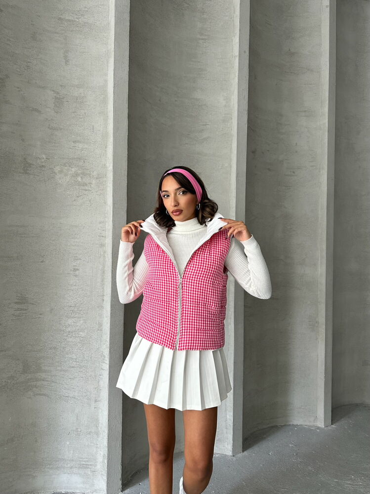 Vestă gonflabilă en-gros cu umplutură din fibră, model Pitikale - fuchsia