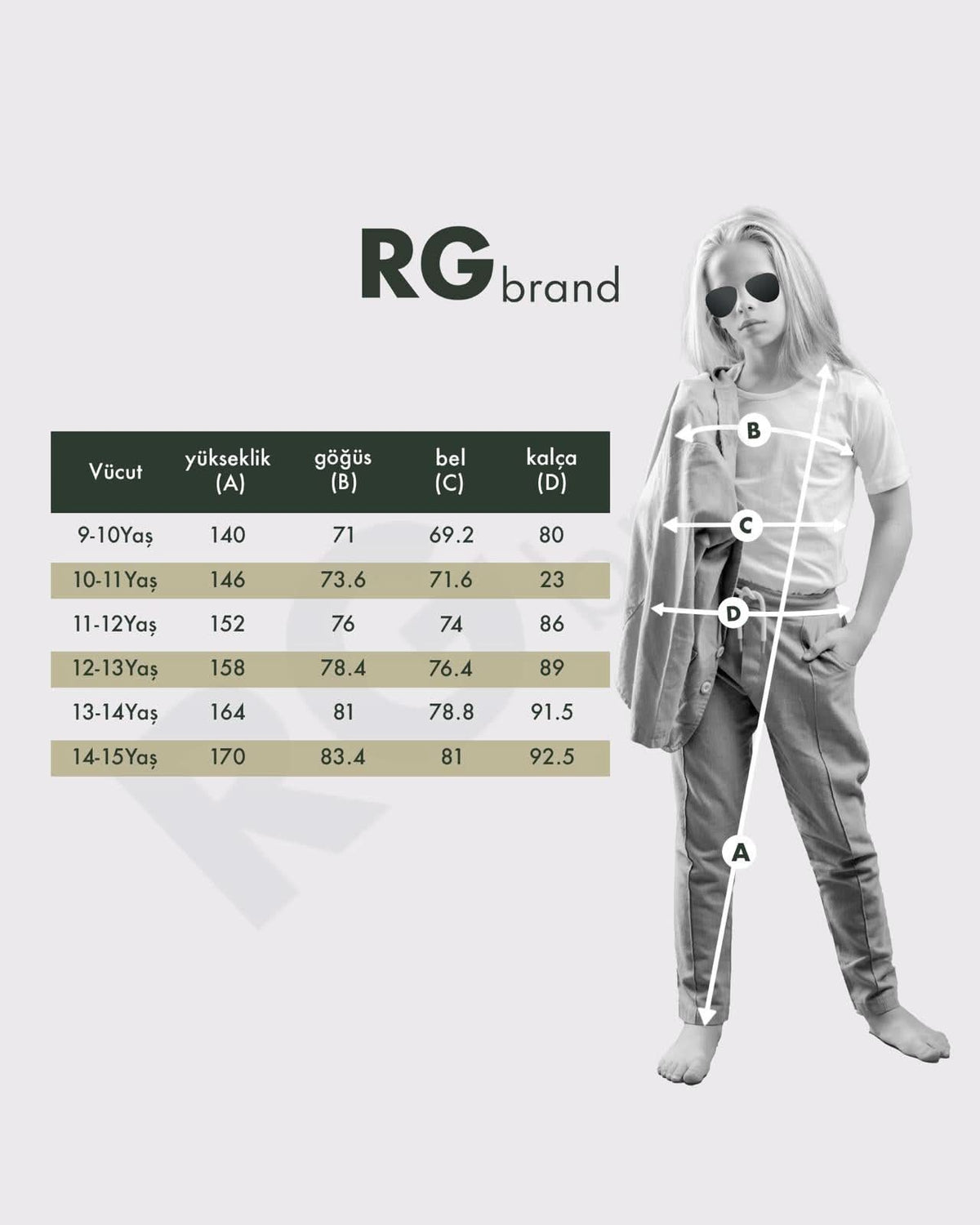 Genç Çocuk Spor Eşofman Takımı 9–15 Yaş | Haki & Lacivert | RG3367 - HAKİ