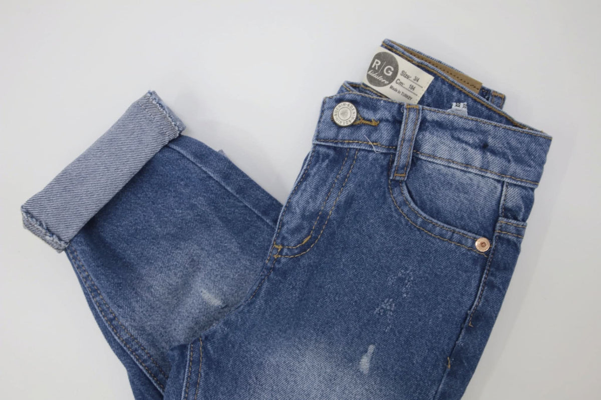 Genç Çocuk Regular Kesim Jean Pantolon | %100 Pamuk, Rahat Kesim | Kız & Erkek | 9–15 Yaş | RG3398 - SİYAH