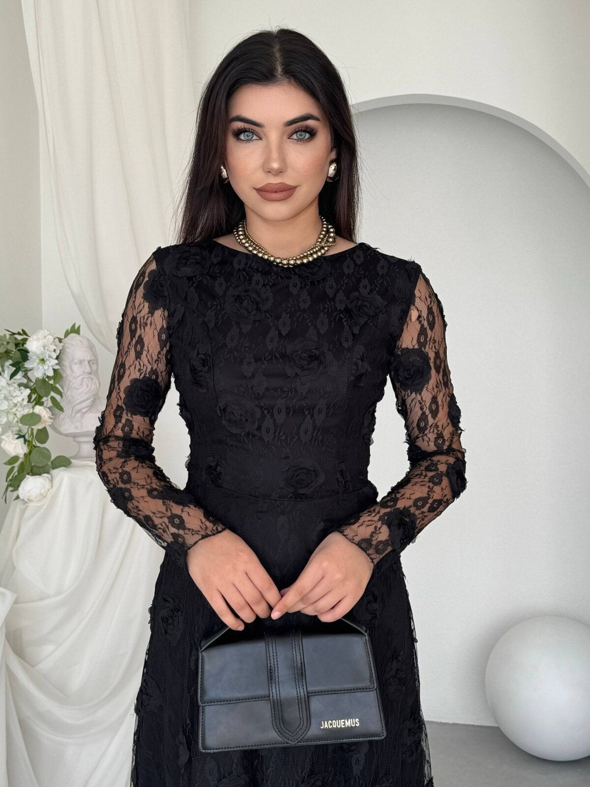 Rochie Gernu cu detalii florale