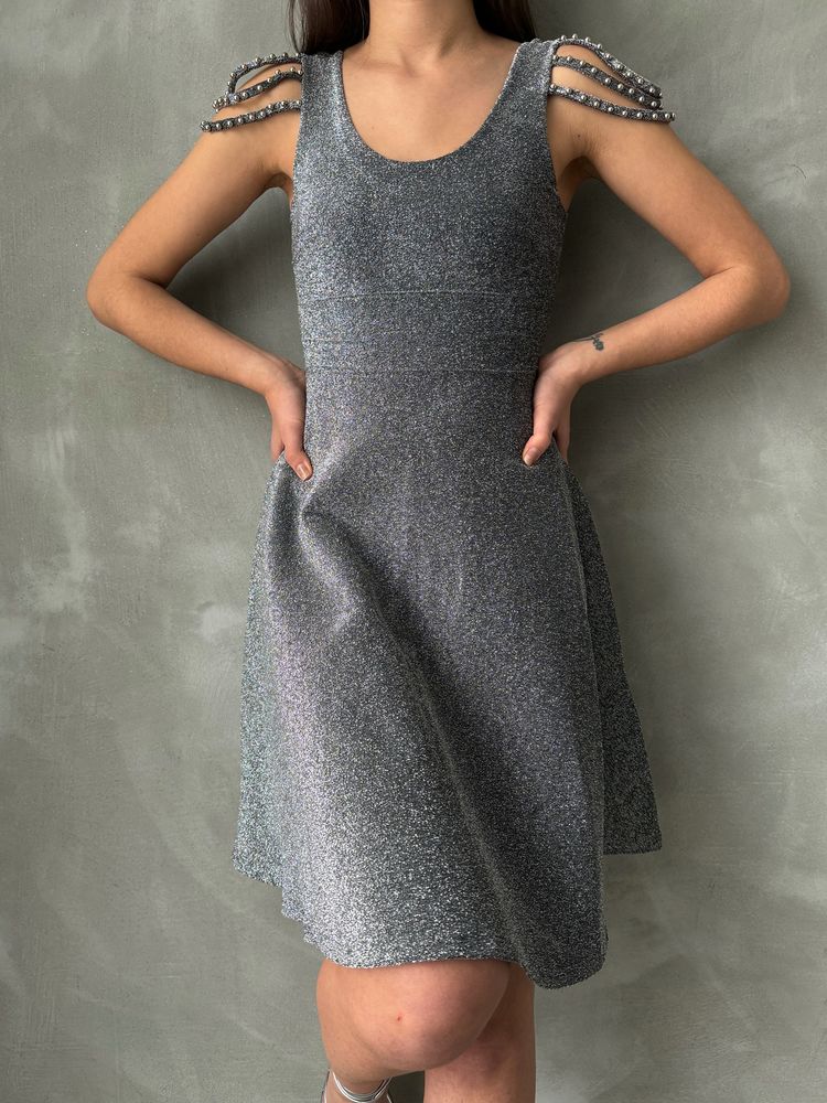 Topshow Silver Glitter Wholesale Dress