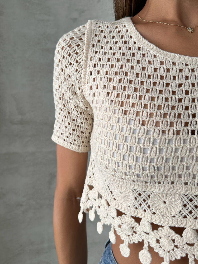 Topshow Raw Tasseled Raw Wholesale Blouse