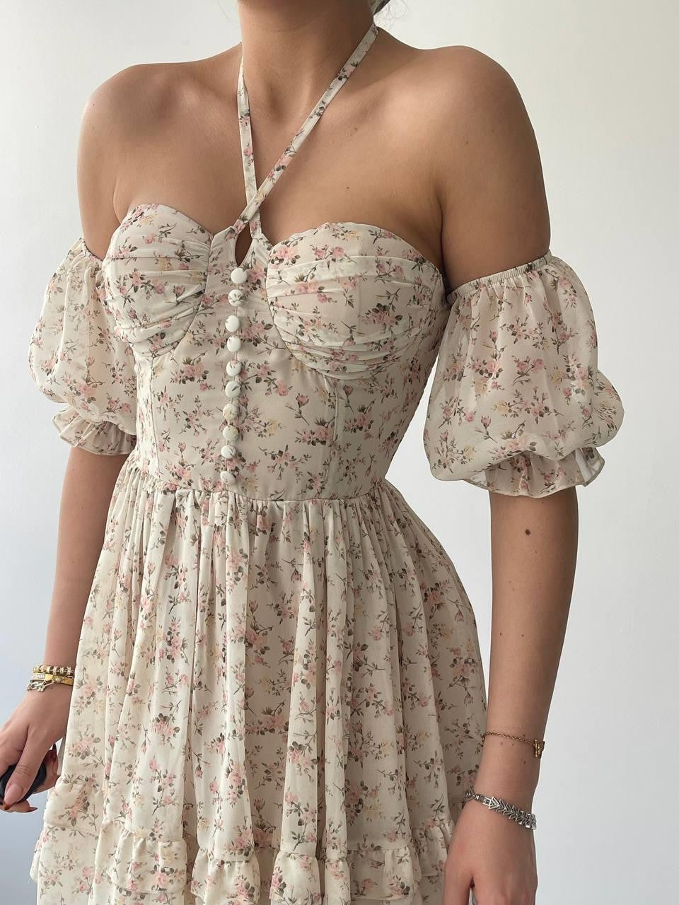 Rochie Hans cu gât legat