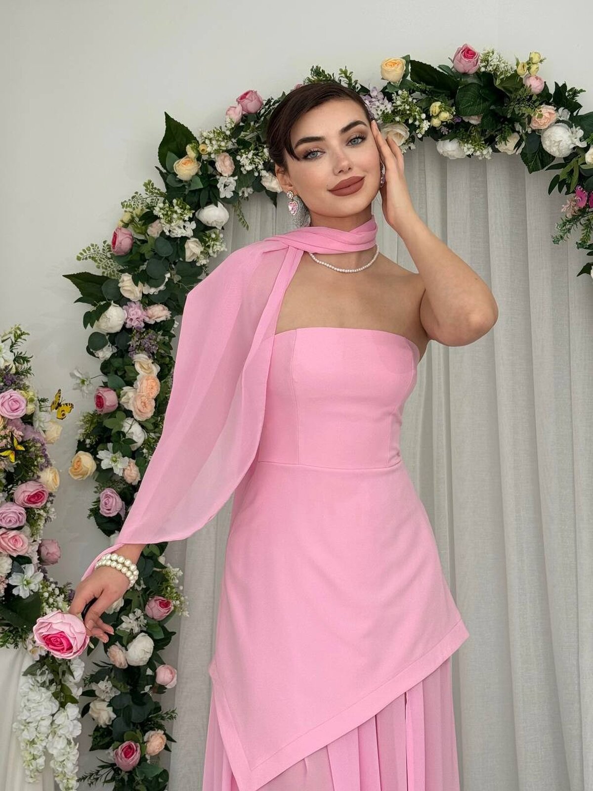 Hulos Şal Detaylı Elbise