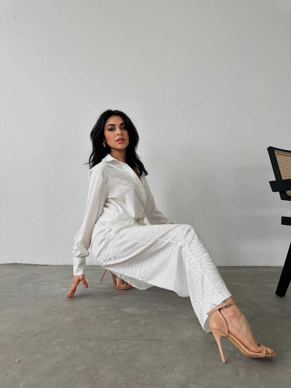 Set dublu satin cămașă și pantalon