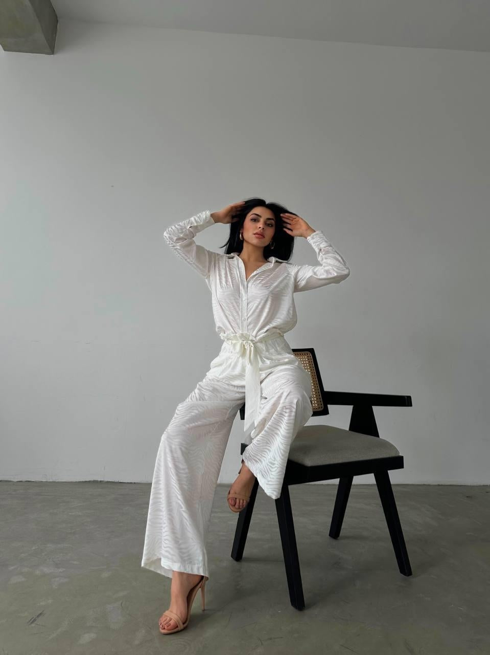 Set dublu satin cămașă și pantalon