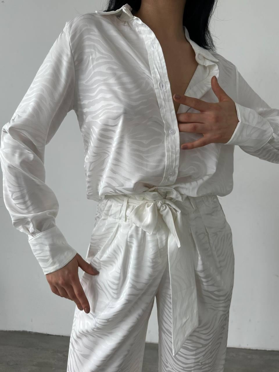 Set dublu satin cămașă și pantalon