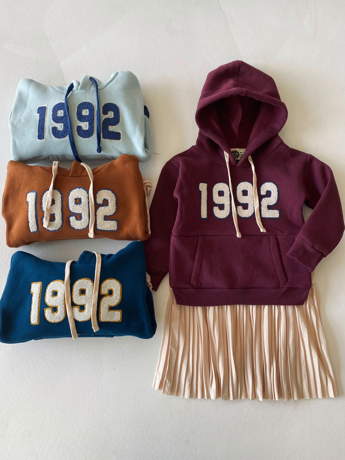 Kapüşonlu Kız Çocuk Etek Elbise | 3–9 Yaş | RG Brand | RG1499 - BORDO