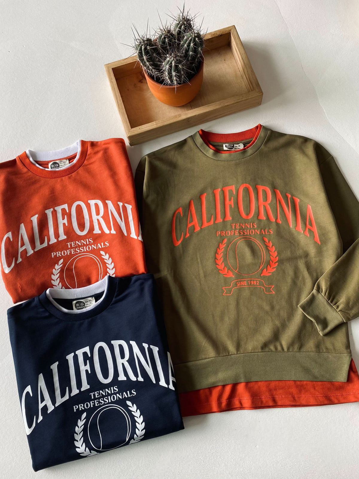 Genç Önü Baskılı Parça Detaylı Sweatshirt | 9–15 Yaş | RG Brand | RG3369 - KİREMİT