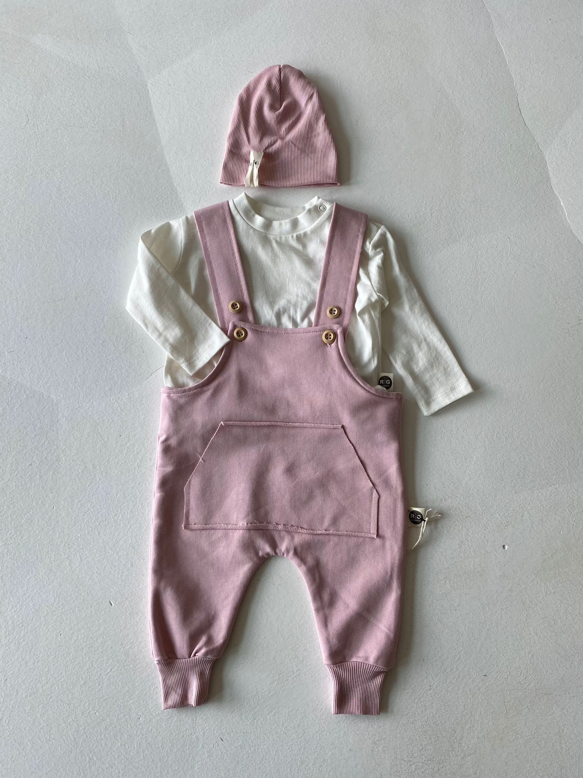 Bebek Kanguru Cepli Tulum ve Bere Seti | 0–24 Ay | RG Brand | RG304 - PEMBE
