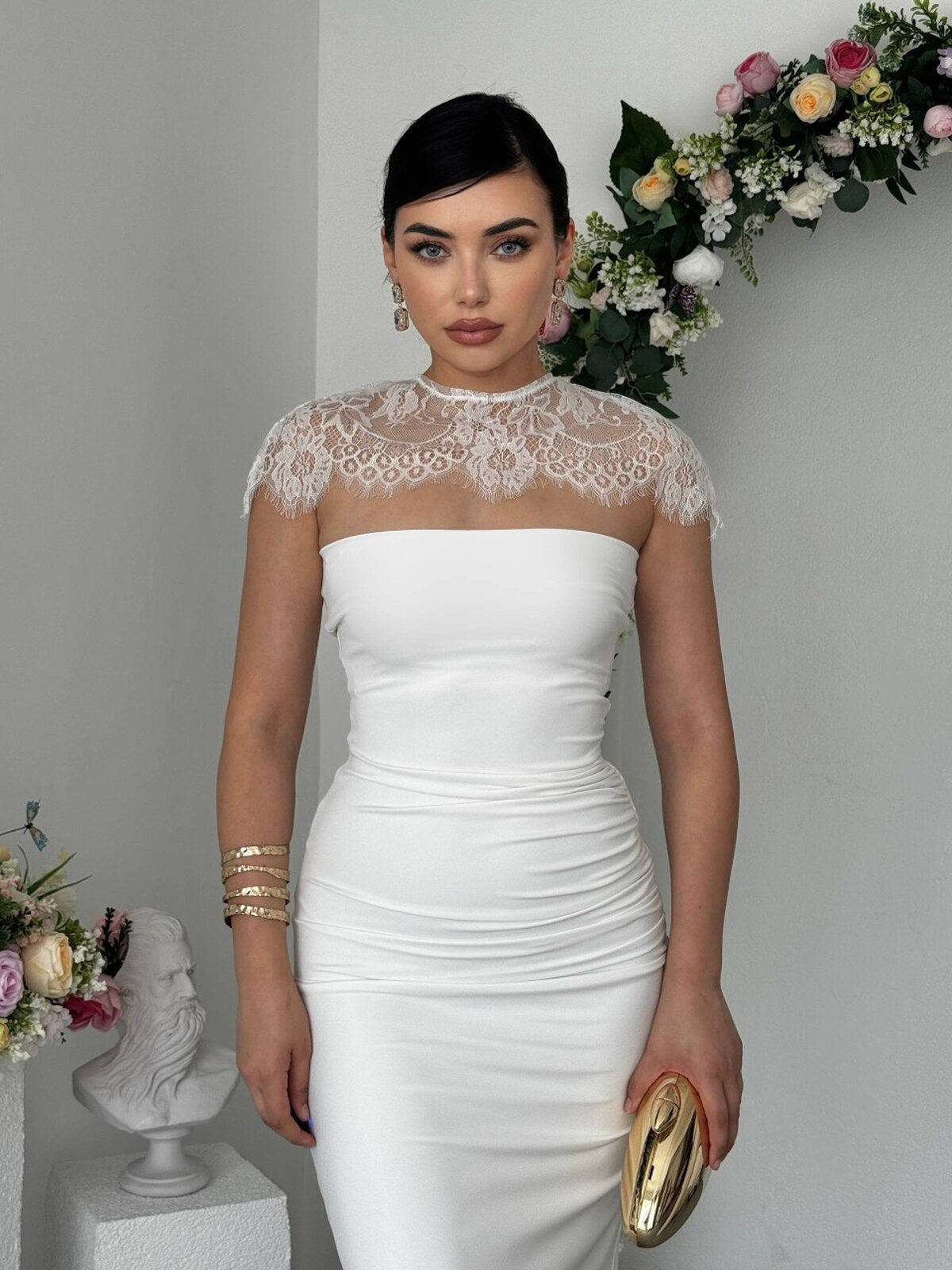 Rochie detaliată Jecan Omuz Pelerin