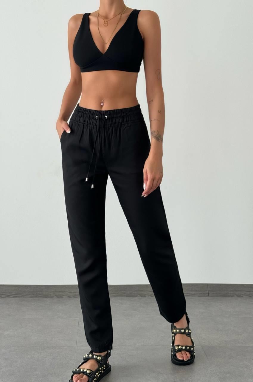 Pantaloni jogger cu talie elastică