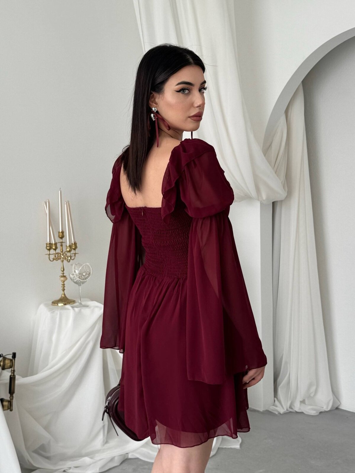 Rochie Joy cu detalii de corset din piele