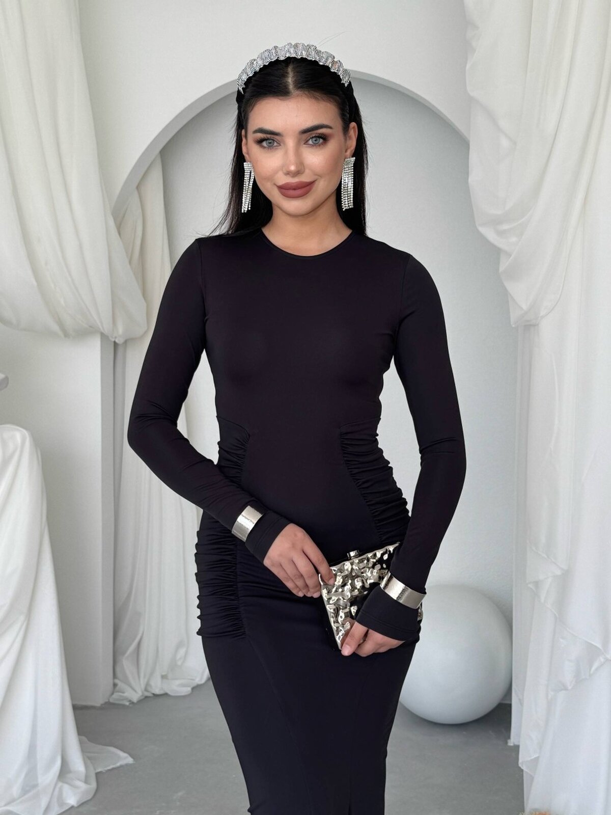 June Büzgü Detaylı Elbise