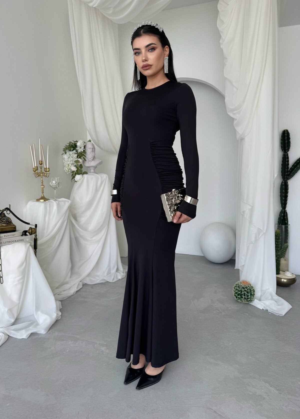 June Büzgü Detaylı Elbise