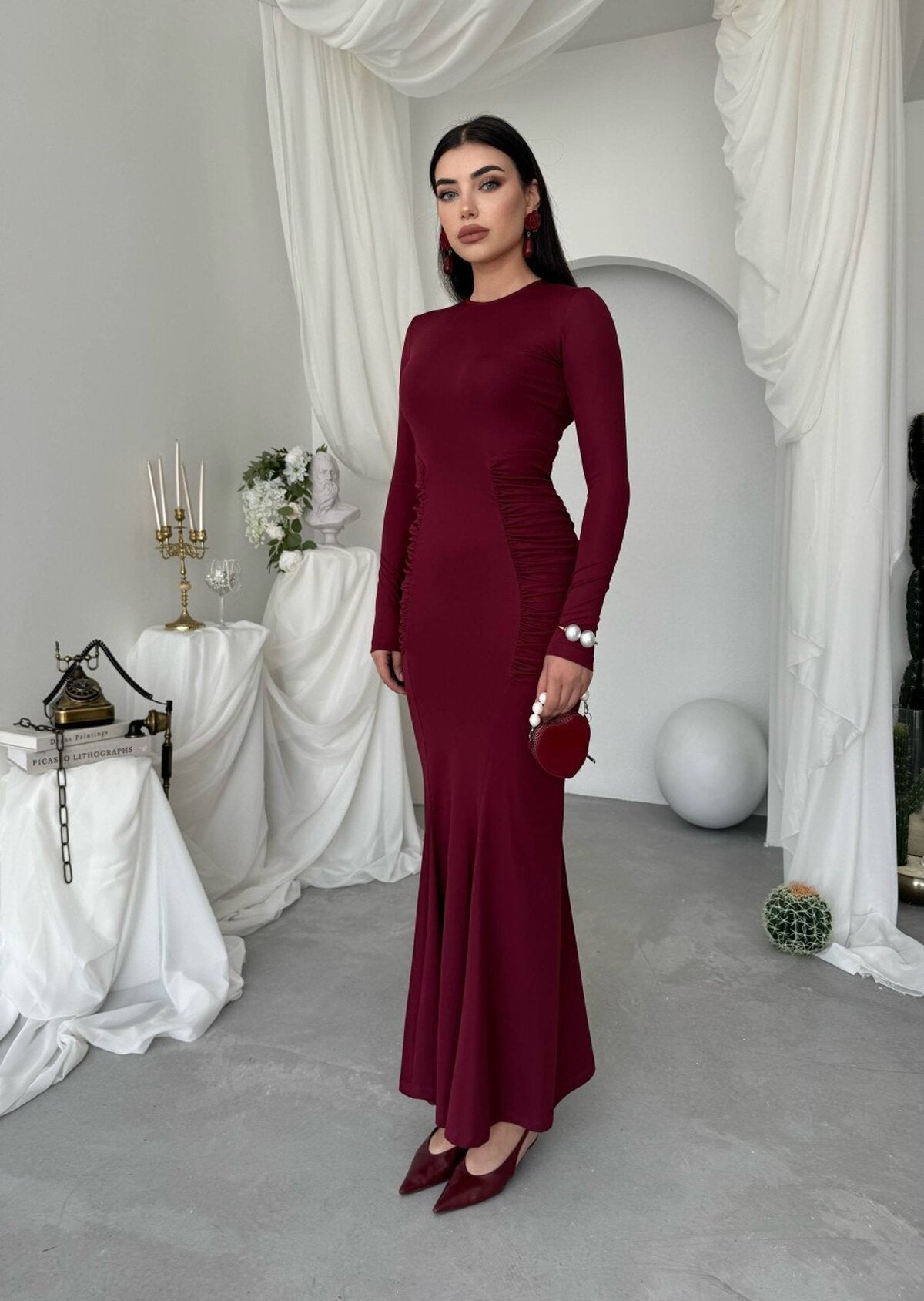 Rochie June cu detalii fronsate