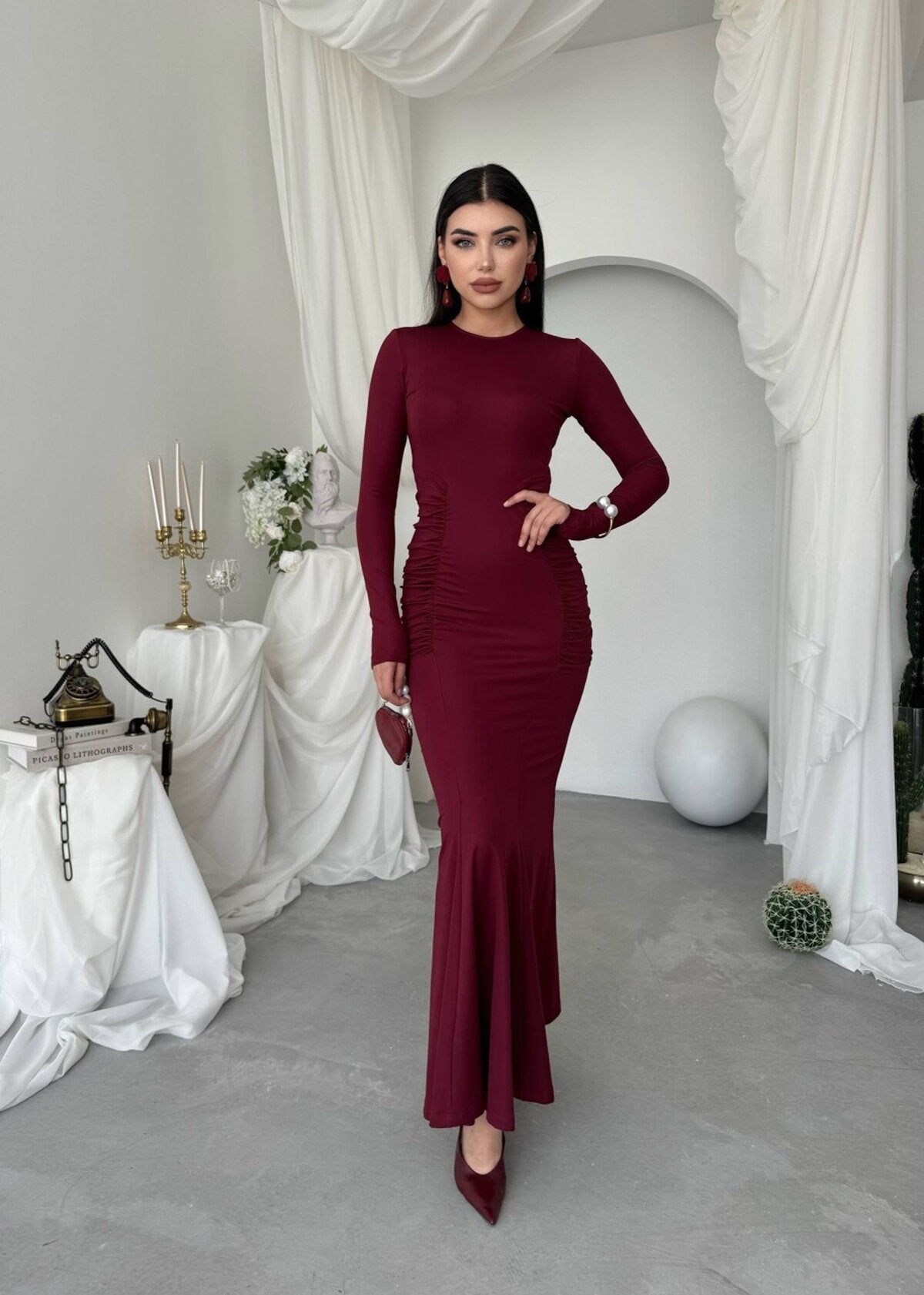 Rochie June cu detalii fronsate
