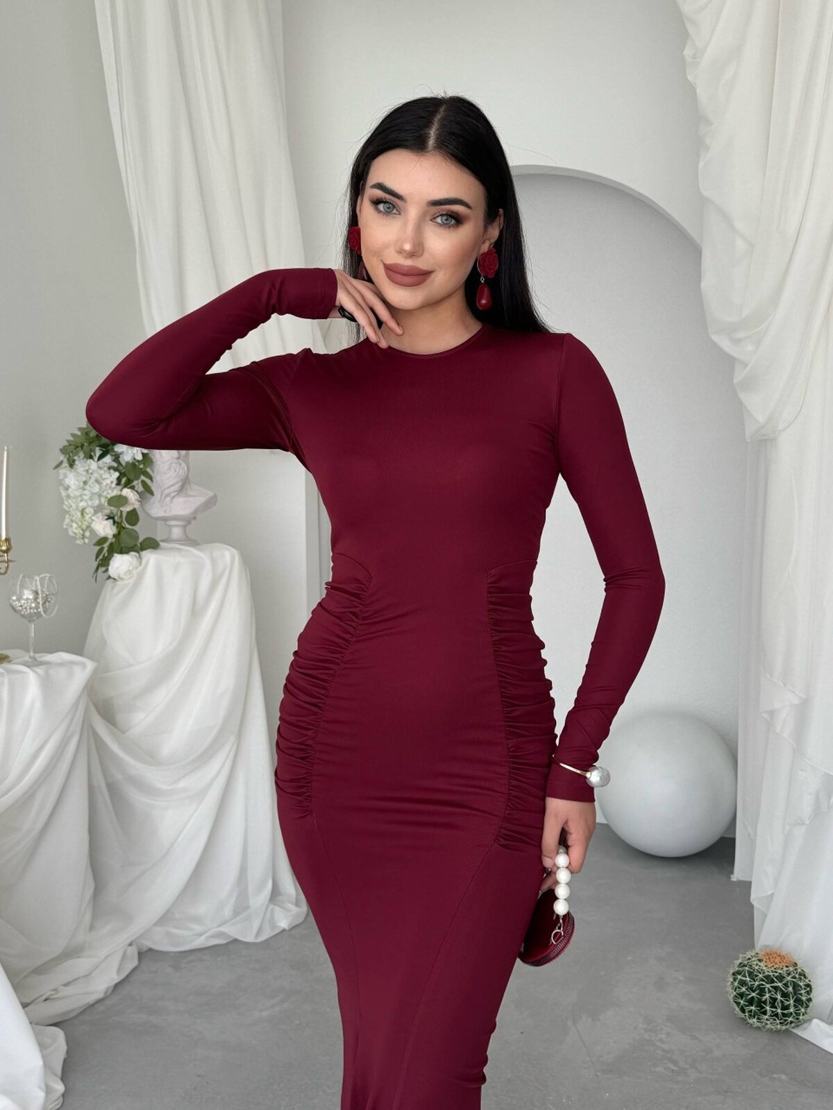 Rochie June cu detalii fronsate