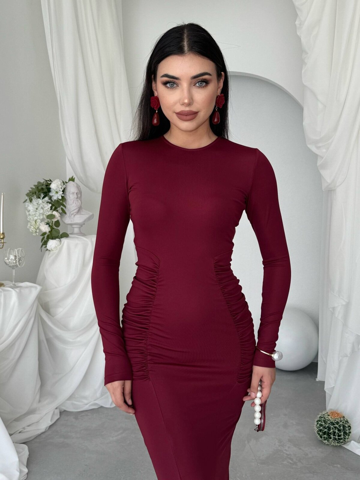 Rochie June cu detalii fronsate