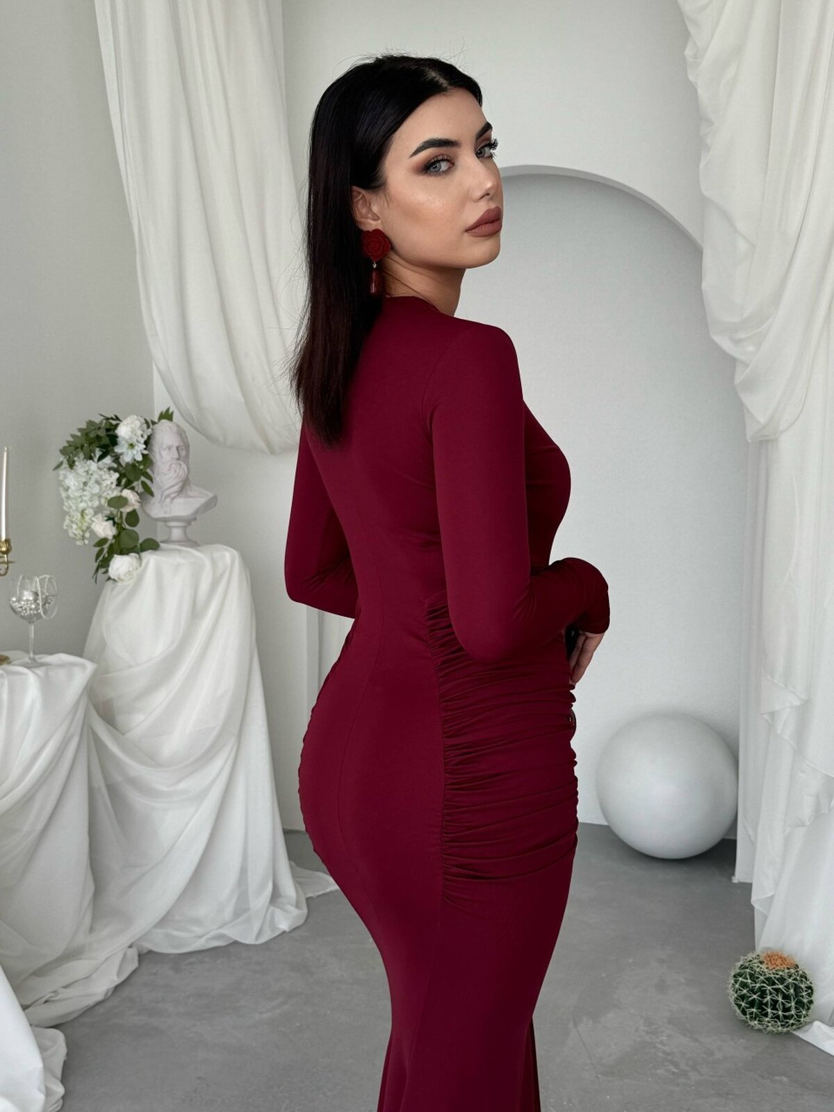 Rochie June cu detalii fronsate