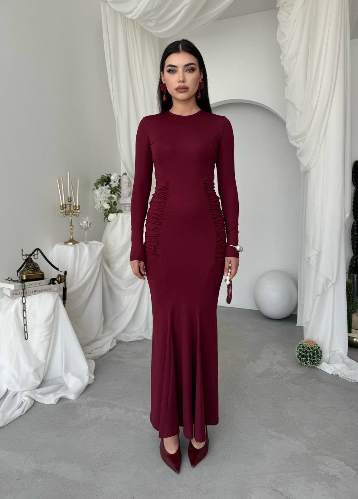 Rochie June cu detalii fronsate