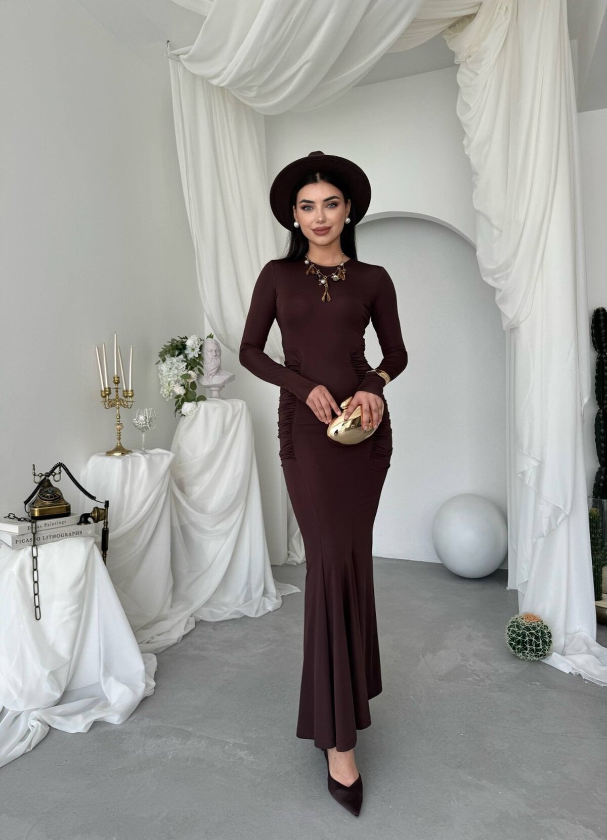 June Büzgü Detaylı Elbise